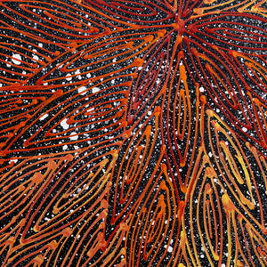 Aboriginal Artwork by Reanne Nampijinpa Brown, Ngapa Jukurrpa (Water Dreaming) - Mikanji, 30x30cm - ART ARK®