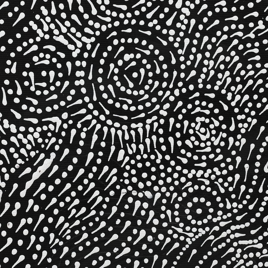 Aboriginal Artwork by Reanne Nampijinpa Brown, Ngapa Jukurrpa (Water Dreaming) - Mikanji, 30x30cm