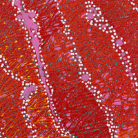 Aboriginal Artwork by Reanne Nampijinpa Brown, Ngapa Jukurrpa (Water Dreaming) - Mikanji, 30x30cm
