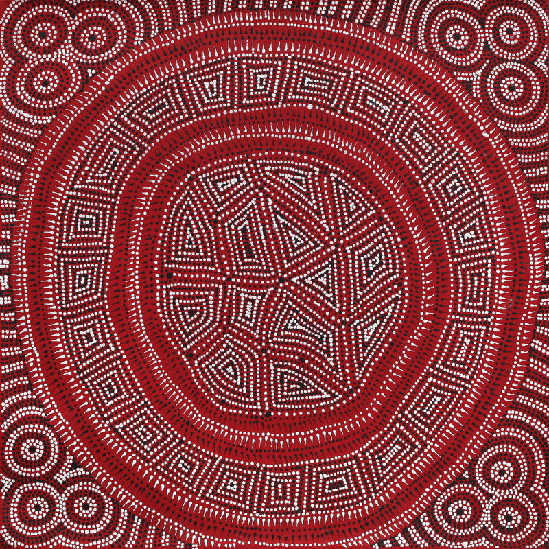 Aboriginal Artwork by Reanne Nampijinpa Brown, Lappi Lappi Jukurrpa, 46x46cm