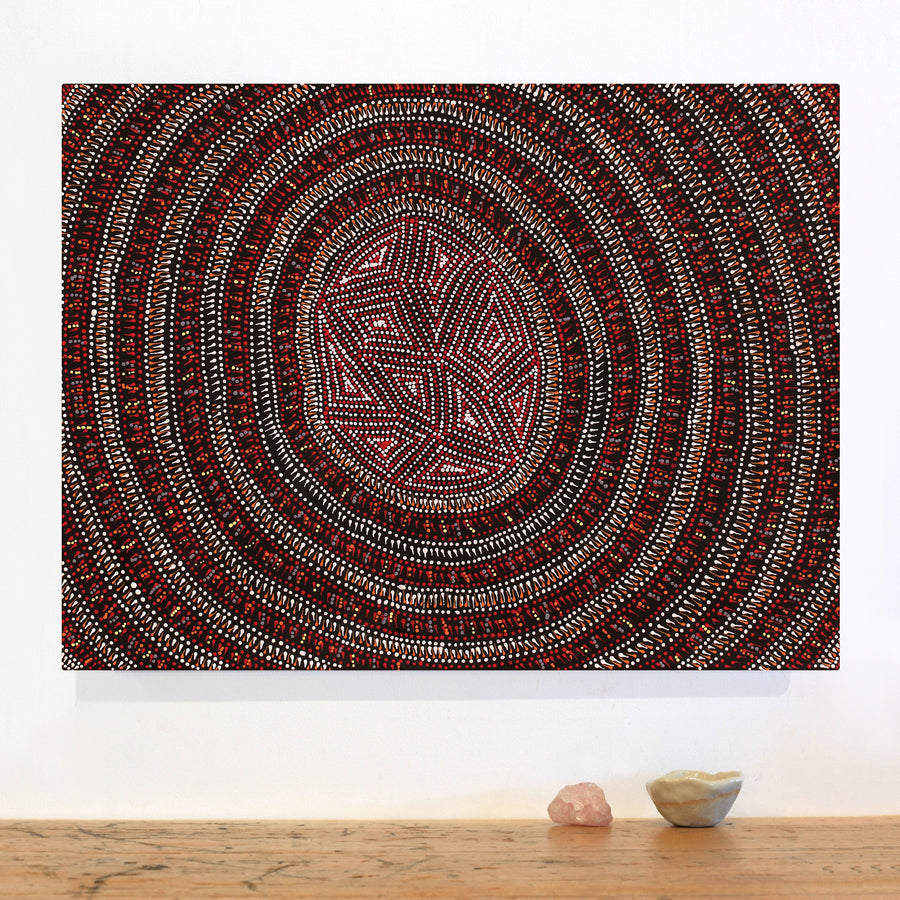 Aboriginal Artwork by Reanne Nampijinpa Brown, Lappi Lappi Jukurrpa, 61x46cm