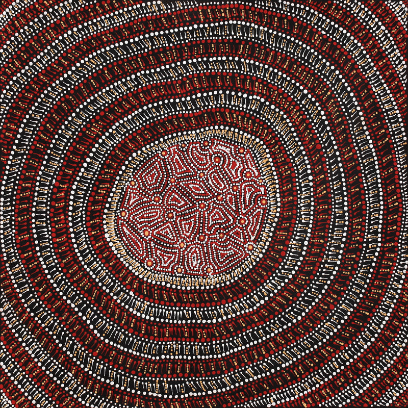 Aboriginal Artwork by Reanne Nampijinpa Brown, Lappi Lappi Jukurrpa, 61x61cm