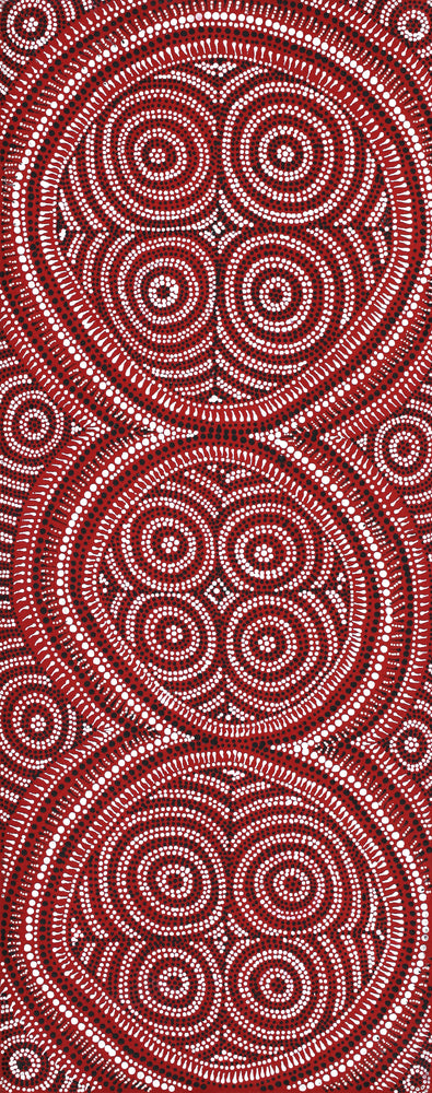 Aboriginal Artwork by Reanne Nampijinpa Brown, Lappi Lappi Jukurrpa, 76x30cm