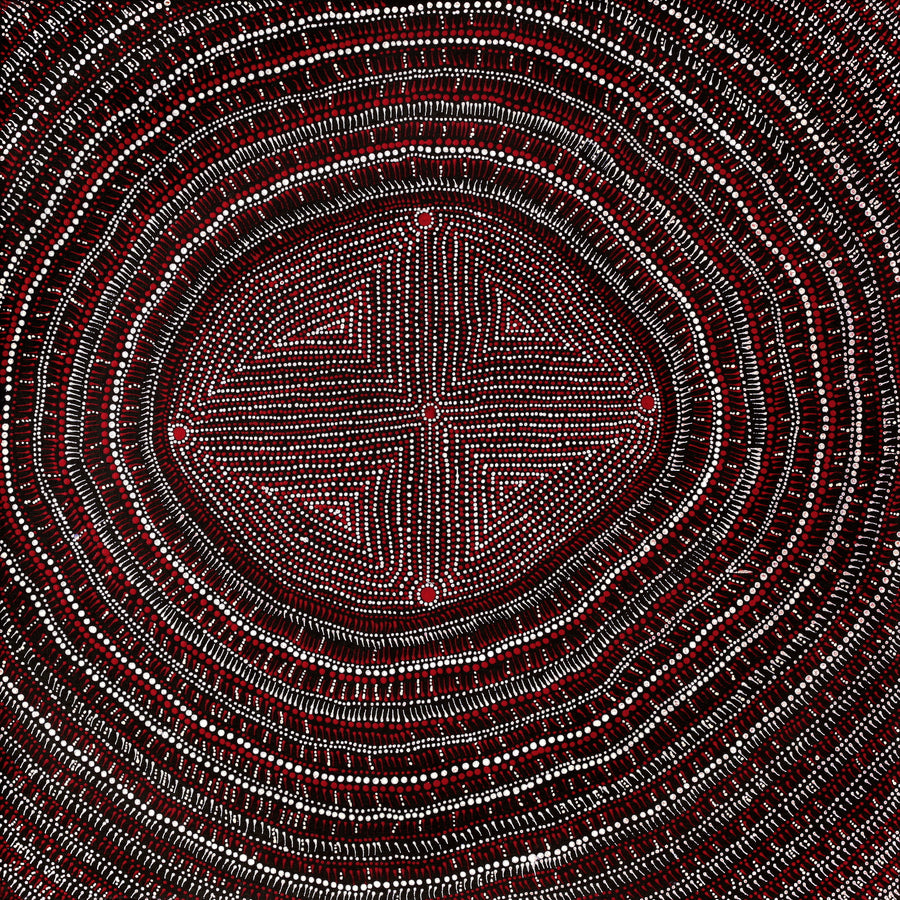 Aboriginal Artwork by Reanne Nampijinpa Brown, Lappi Lappi Jukurrpa, 76x76cm