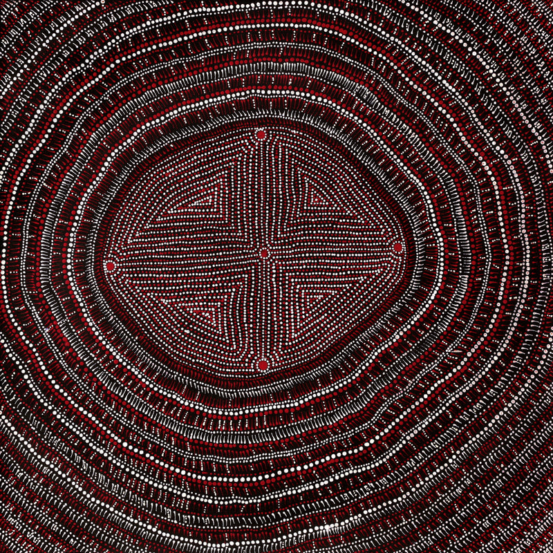 Aboriginal Artwork by Reanne Nampijinpa Brown, Lappi Lappi Jukurrpa, 76x76cm