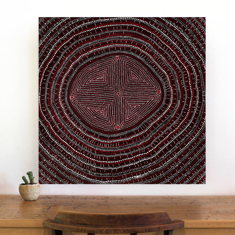 Aboriginal Artwork by Reanne Nampijinpa Brown, Lappi Lappi Jukurrpa, 76x76cm