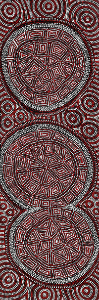 Aboriginal Artwork by Reanne Nampijinpa Brown, Lappi Lappi Jukurrpa, 91x30cm
