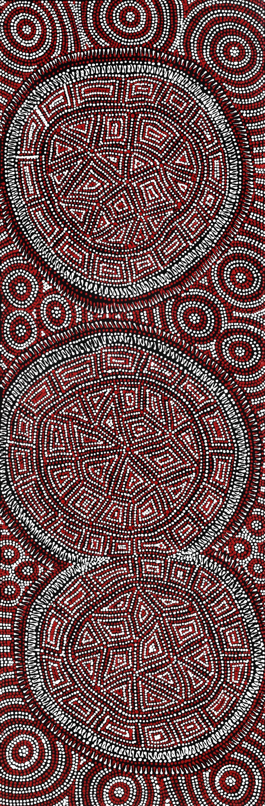Aboriginal Artwork by Reanne Nampijinpa Brown, Lappi Lappi Jukurrpa, 91x30cm
