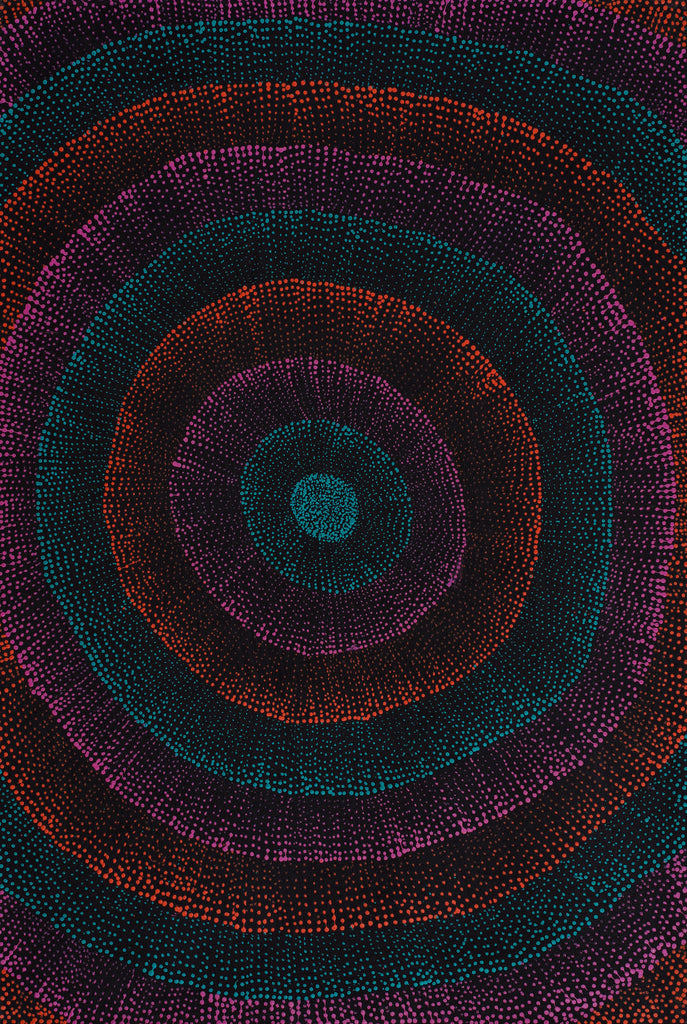 Aboriginal Artwork by Melissa Nampijinpa Karpa, Ngapa Jukurrpa (Water Dreaming) - Puyurru 91x61cm