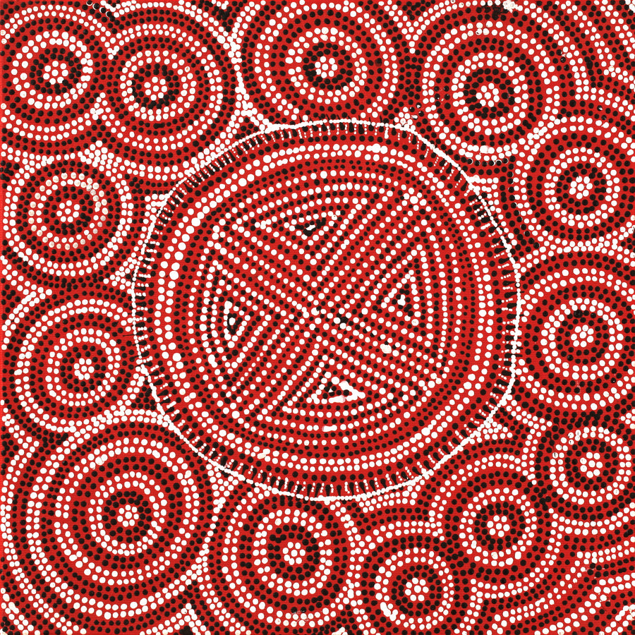 Aboriginal Artwork by Reanne Nampijinpa Brown, Lappi Lappi Jukurrpa, 30x30cm