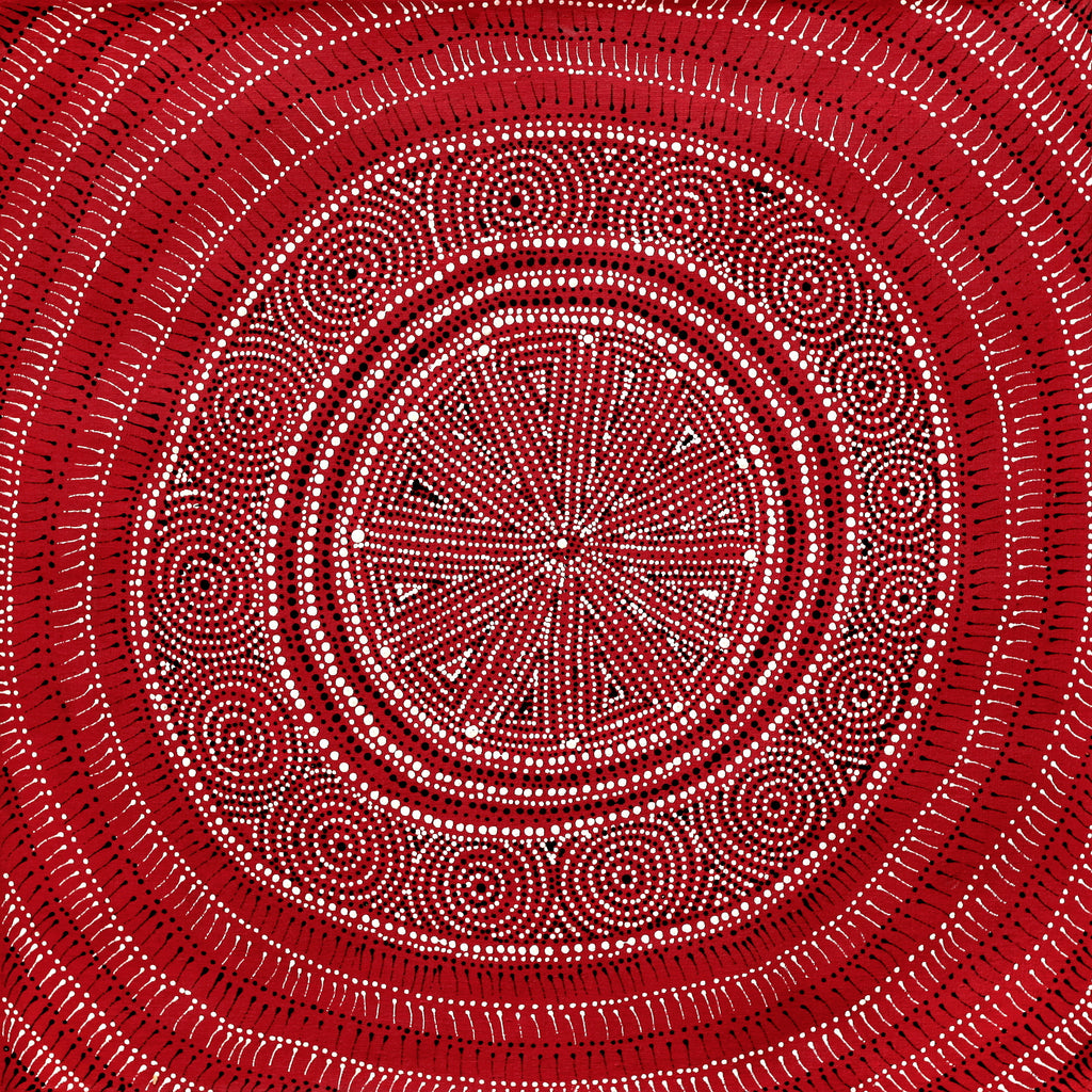 Aboriginal Artwork by Reanne Nampijinpa Brown, Ngapa Jukurrpa (Water Dreaming) - Mikanji, 61x61cm