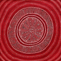 Aboriginal Artwork by Reanne Nampijinpa Brown, Ngapa Jukurrpa (Water Dreaming) - Mikanji, 61x61cm