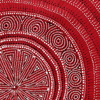 Aboriginal Artwork by Reanne Nampijinpa Brown, Ngapa Jukurrpa (Water Dreaming) - Mikanji, 61x61cm