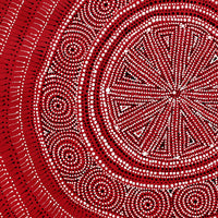 Aboriginal Artwork by Reanne Nampijinpa Brown, Ngapa Jukurrpa (Water Dreaming) - Mikanji, 61x61cm
