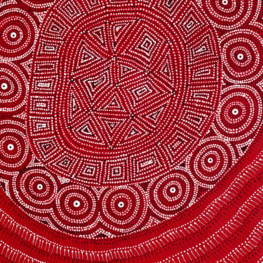 Aboriginal Artwork by Reanne Nampijinpa Brown, Ngapa Jukurrpa (Water Dreaming) - Mikanji, 76x61cm