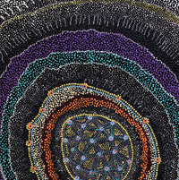 Aboriginal Artwork by Reanne Nampijinpa Brown, Ngapa Jukurrpa (Water Dreaming) - Mikanji, 91x61cm