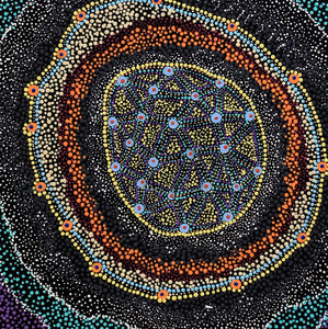 Aboriginal Artwork by Reanne Nampijinpa Brown, Ngapa Jukurrpa (Water Dreaming) - Mikanji, 91x61cm - ART ARK®