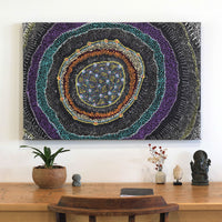 Aboriginal Artwork by Reanne Nampijinpa Brown, Ngapa Jukurrpa (Water Dreaming) - Mikanji, 91x61cm