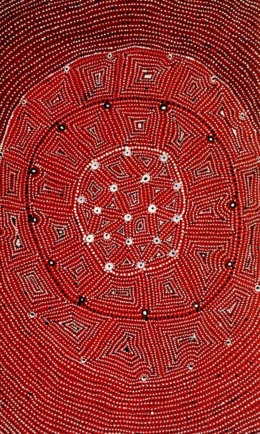 Aboriginal Artwork by Reanne Nampijinpa Brown, Ngapa Jukurrpa (Water Dreaming) - Mikanji, 76x46cm