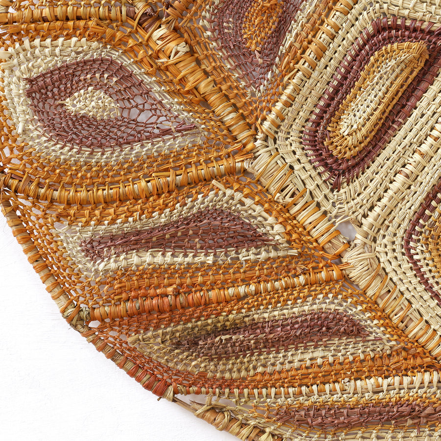 Aboriginal Artwork by Rebecca Wurrkidj (Njimimjuma), Dry Season Leaf, 74x33cm