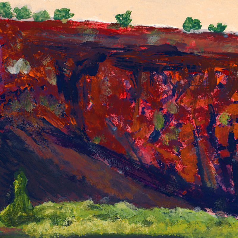 Aboriginal Artwork by Reinhold Inkamala, Tjoritja, 40x28cm