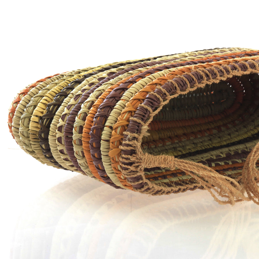 Aboriginal Artwork by Rena Garmundawuy Guyula, Gapuwiyak - Woven Basket