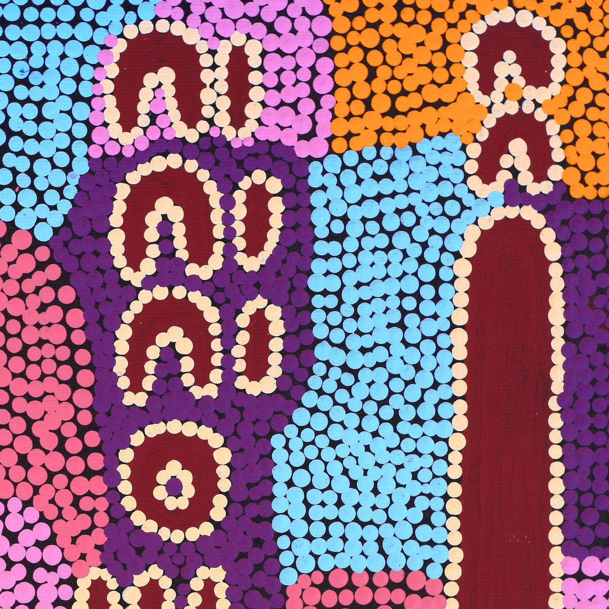 Aboriginal Artwork by Rene Napangardi Dixon, Mina Mina Dreaming - Ngalyipi, 30x30cm