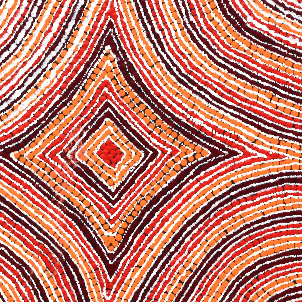 Aboriginal Artwork by Rene Napangardi Dixon, Yarla Jukurrpa - Cockatoo creek, 30x30cm - ART ARK®