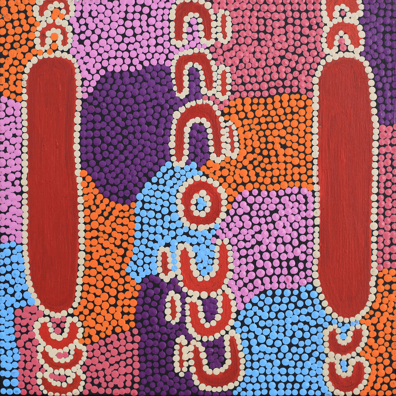 Aboriginal Artwork by Rene Napangardi Dixon, Mina Mina Dreaming - Ngalyipi, 30x30cm