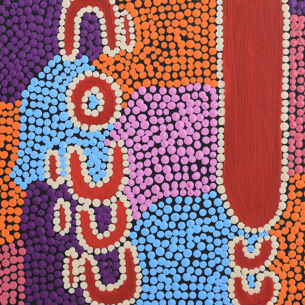 Aboriginal Artwork by Rene Napangardi Dixon, Mina Mina Dreaming - Ngalyipi, 30x30cm