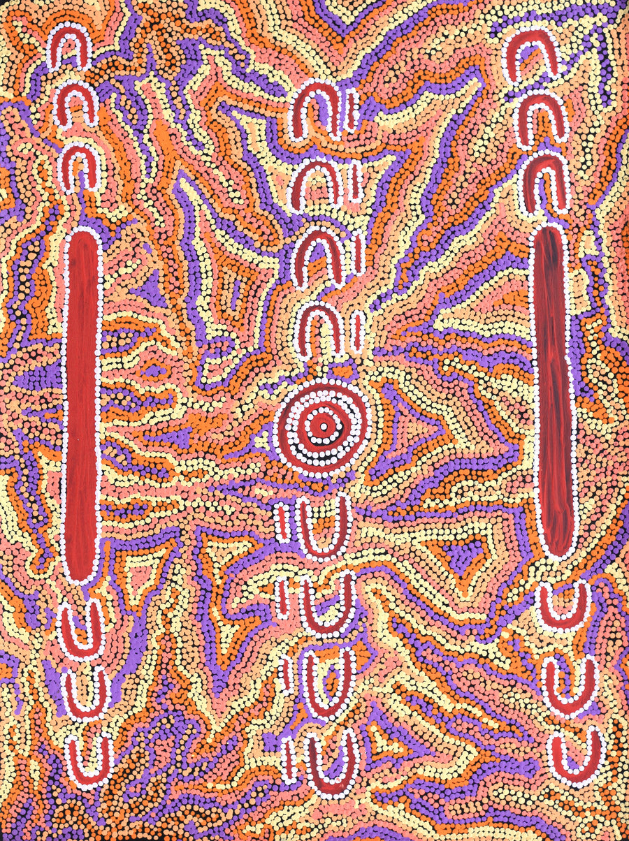 Aboriginal Artwork by Rene Napangardi Dixon, Mina Mina Dreaming - Ngalyipi, 61x46cm