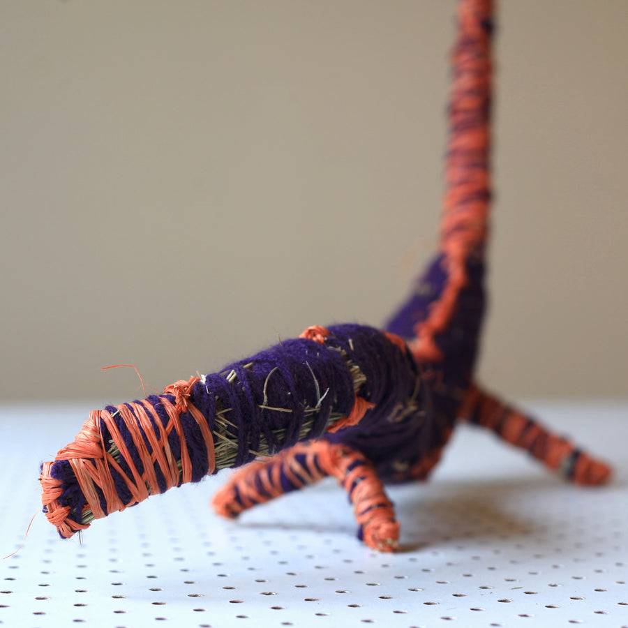 Aboriginal Artwork by Rene Kulitja - Tjanpi Tinka (goanna) Sculpture