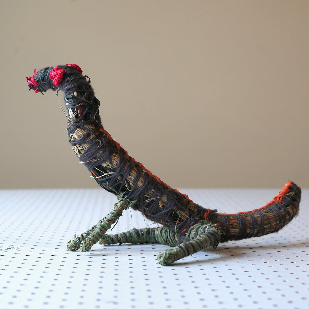 Aboriginal Artwork by Rene Kulitja - Tjanpi Tinka (goanna) Sculpture