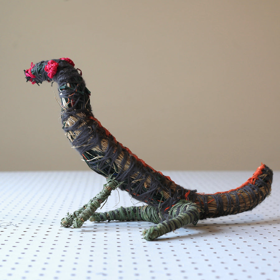 Aboriginal Artwork by Rene Kulitja - Tjanpi Tinka (goanna) Sculpture