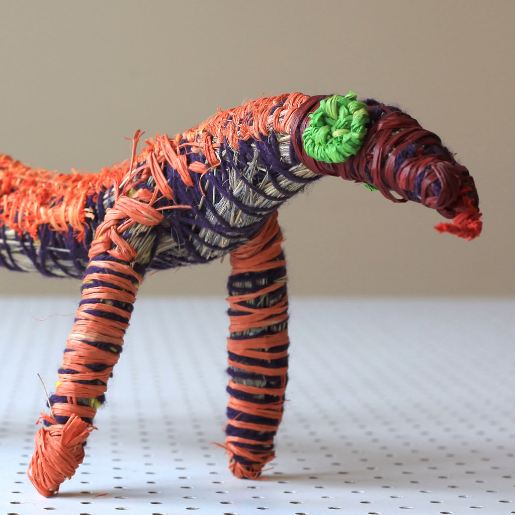 Aboriginal Artwork by Rene Kulitja - Tjanpi Tinka (goanna) Sculpture