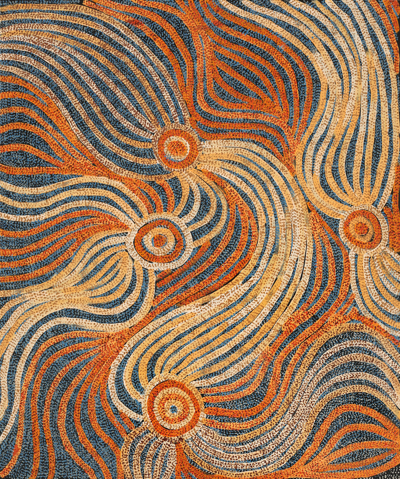 Aboriginal Artwork by Renae Fox, Wati Ngintaka Tjukurpa, 91x76cm