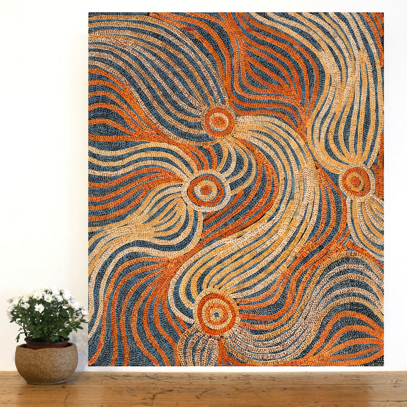 Aboriginal Artwork by Renae Fox, Wati Ngintaka Tjukurpa, 91x76cm