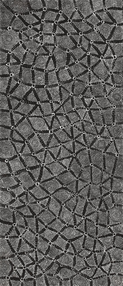 Aboriginal Artwork by Renelle Napanangka McCormack, Pikilyi Jukurrpa (Vaugn Springs Dreaming), 107x46cm