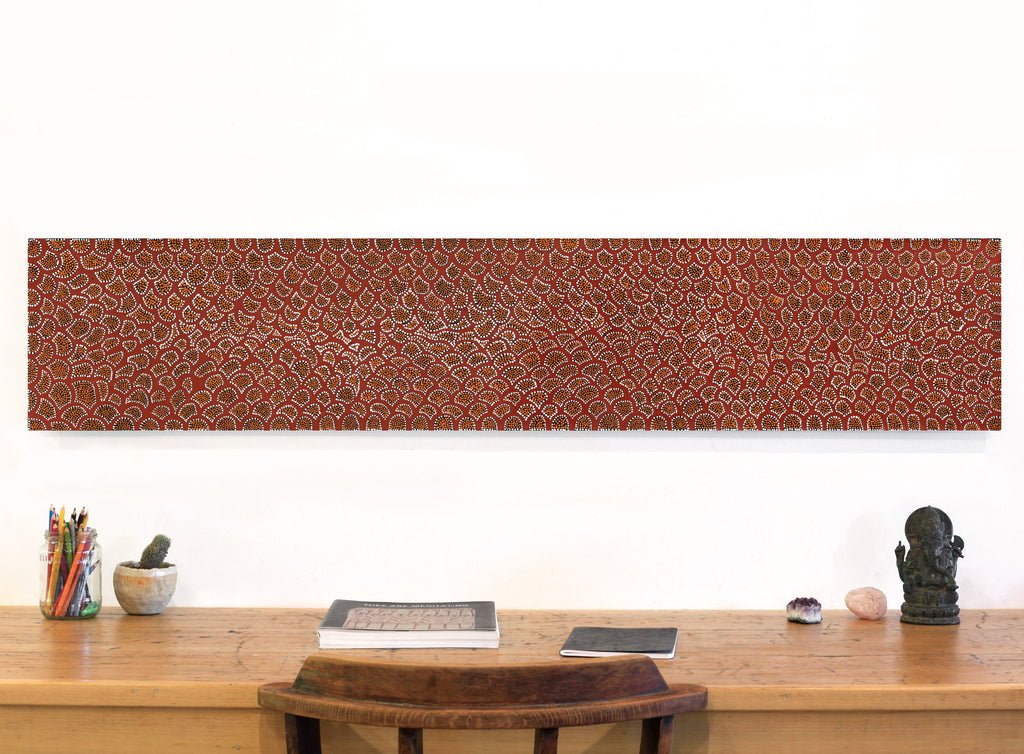 Aboriginal Artwork by Renita Napangardi Brown, Wardapi Jukurrpa (Goanna Dreaming) - Yarripilangu, 152x30cm