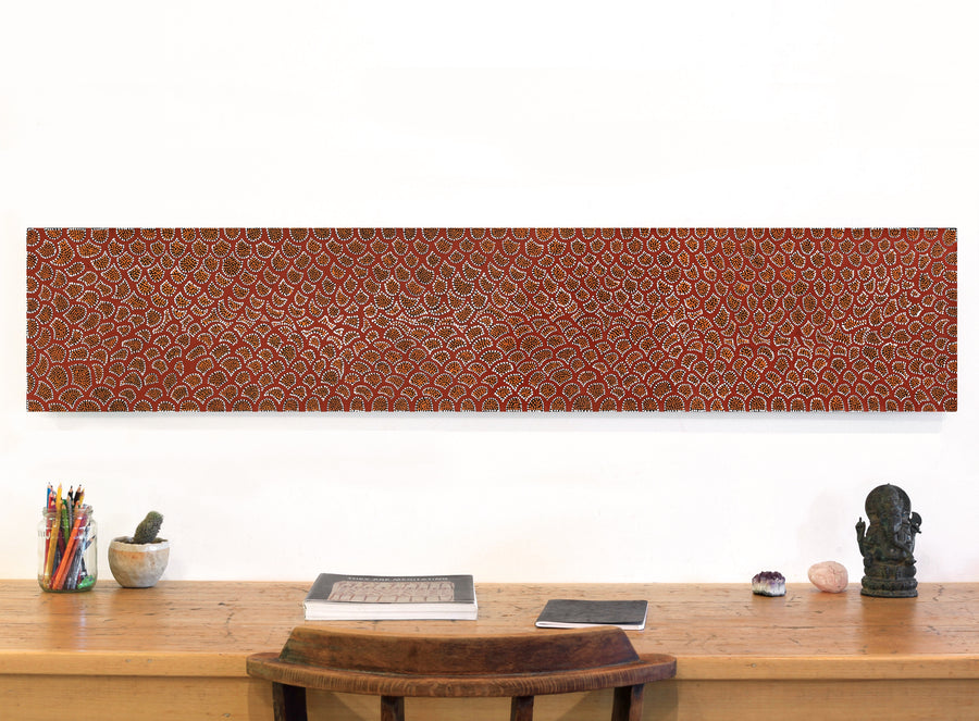 Aboriginal Artwork by Renita Napangardi Brown, Wardapi Jukurrpa (Goanna Dreaming) - Yarripilangu, 152x30cm