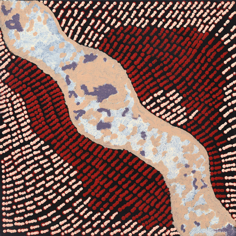 Aboriginal Artwork by Renita Nungarrayi Brown, Mina Mina Jukurrpa (Dreaming) - Ngalyipi, 30x30cm