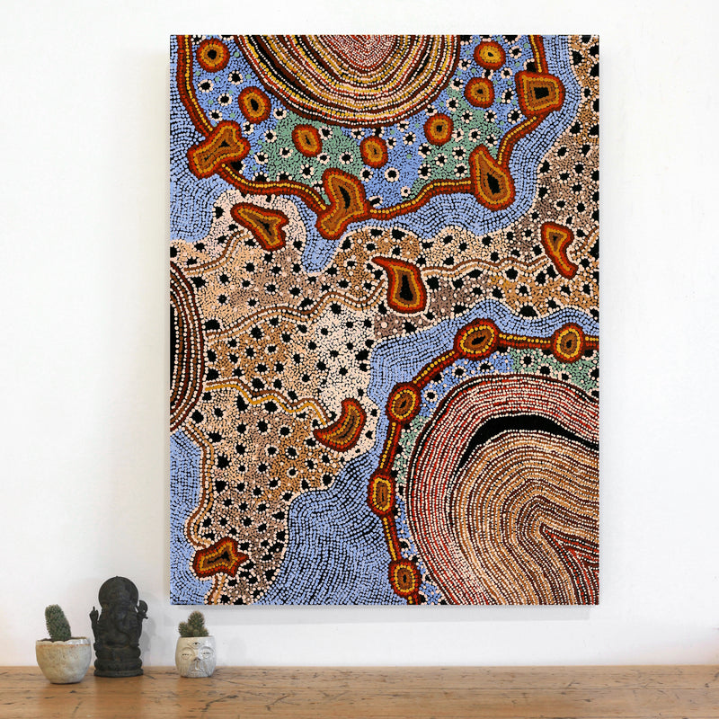 Aboriginal Artwork by Renita Stanley, Minyma Kutjara Wingellina, 101x76cm