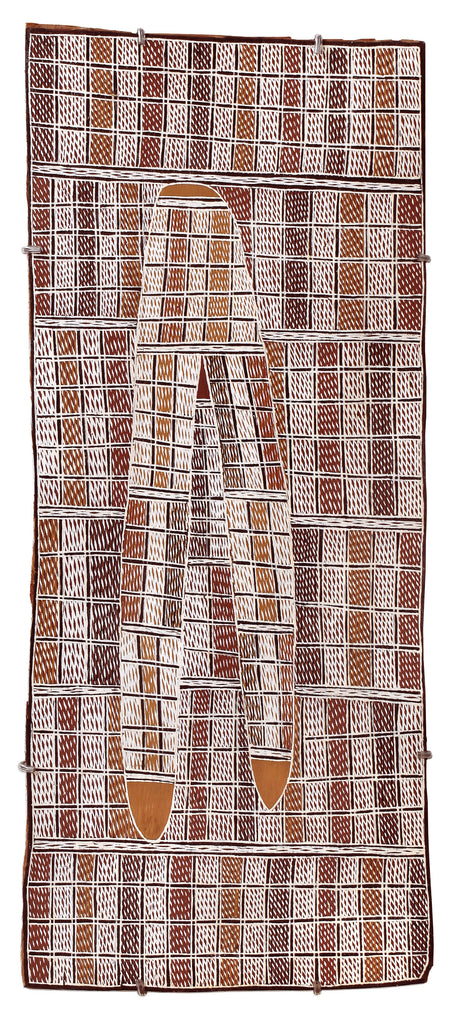 Aboriginal Artwork by Rerrkirrwaŋa Munuŋgurr, Djukurr, 75x31cm Bark - ART ARK®
