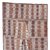 Aboriginal Artwork by Rerrkirrwaŋa Munuŋgurr, Djukurr, 75x31cm Bark