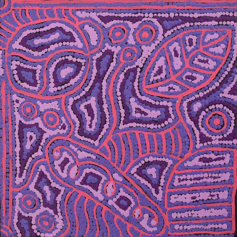 Aboriginal Artwork by Reva Nungarrayi Dickson, Mina Mina Dreaming, 30x30cm