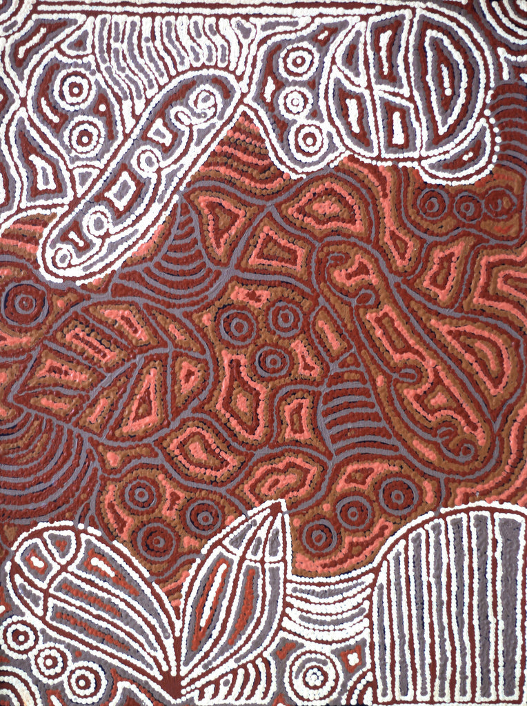 Aboriginal Artwork by Reva Nungarrayi Dickson, Snake Vine Dreaming - Purturlu, 61x46cm