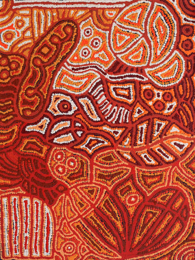 Aboriginal Artwork by Reva Nungarrayi Dickson, Snake Vine Dreaming - Purturlu, 61x46cm