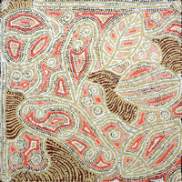 Aboriginal Artwork by Reva Nungarrayi Dickson, Snake Vine Dreaming - Purturlu, 46x46cm