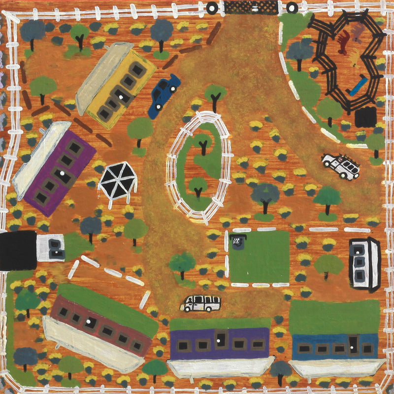 Aboriginal Artwork by Rhonda Napanangka, Hamilton Downs Outstation, 30x30cm