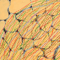 Aboriginal Artwork by Ricardo Jampijinpa Gallagher, Yankirri Jukurrpa (Emu Dreaming) - Ngarlikurlangu, 107x91cm